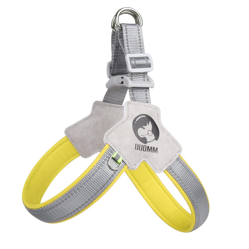 BaronHong Easy Walk Dog Harness - Loop with D-ring Stops Pulling - Reflectivity Enhances Visibility in Low Light - Comfortable Padding(yellow,M)