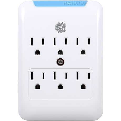 Pro 6-Outlet Extender Surge Protector Wall Tap, 38431