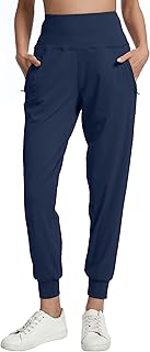 Joggers for Women with Zipper Pockets Lightweight High Waisted Athletic Pants for Travel Lounge Workout