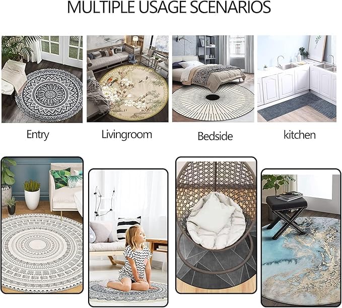 Tapis De Salon Rond En Jute Et Coton Cercle Blanc Diam.90 - Tapis Salon Et Chambre