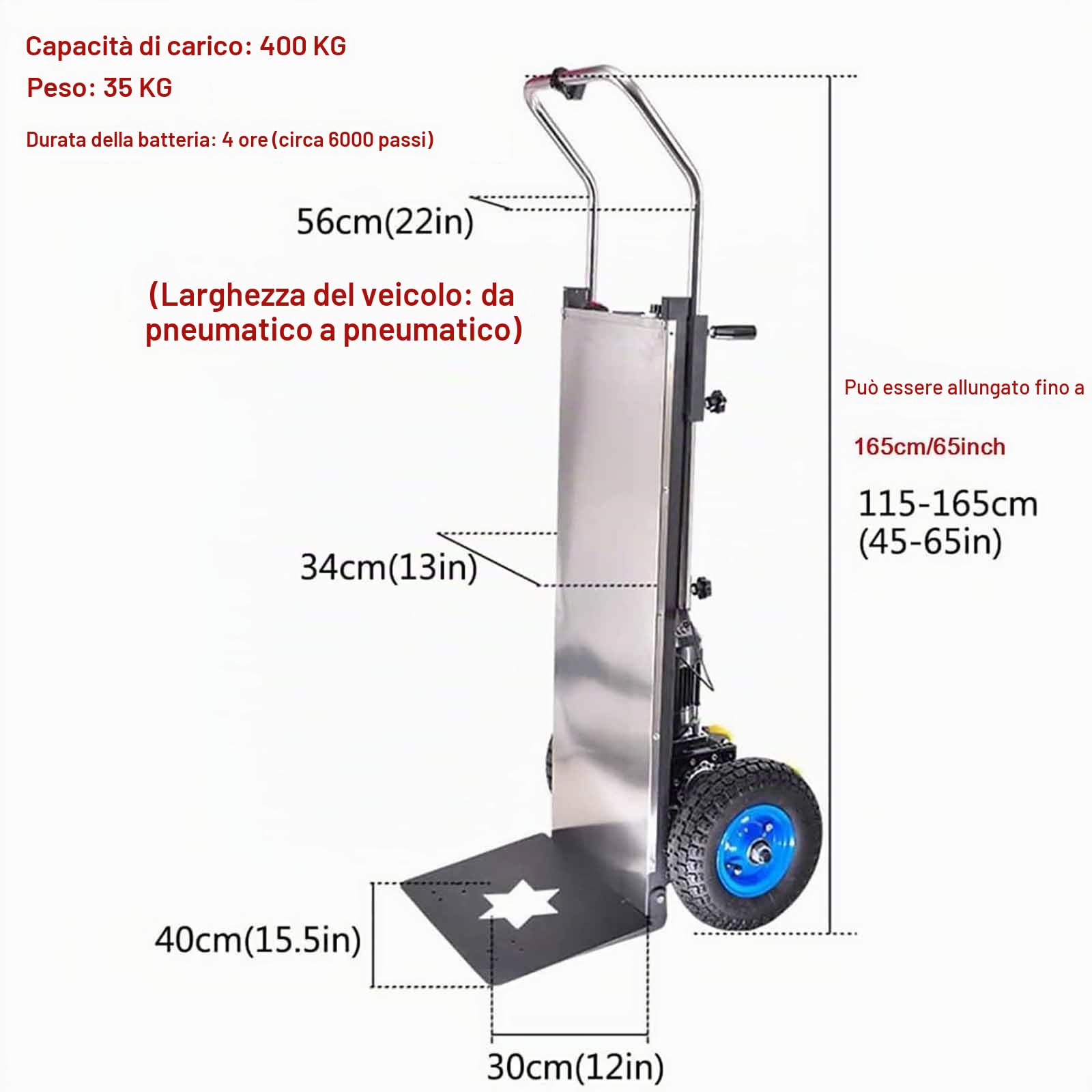 1200 W Carrello Saliscale Elettrico, Facile da Usare e Portatile, Batteria Rimovibile, Motore Brushless, Carrello per Sacchi Oggetti Pesanti su E Giù Scale,001