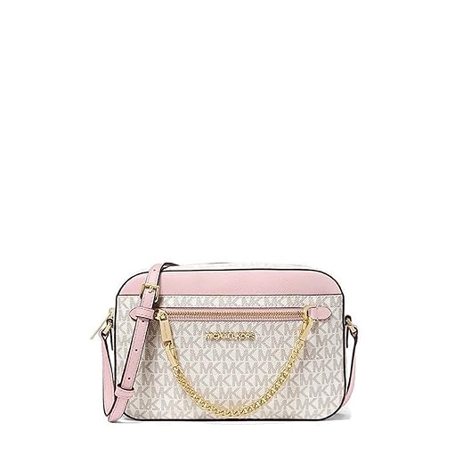 Michael Kors Jet Set Large Leather Crossbody Bag (van/pwd blush)