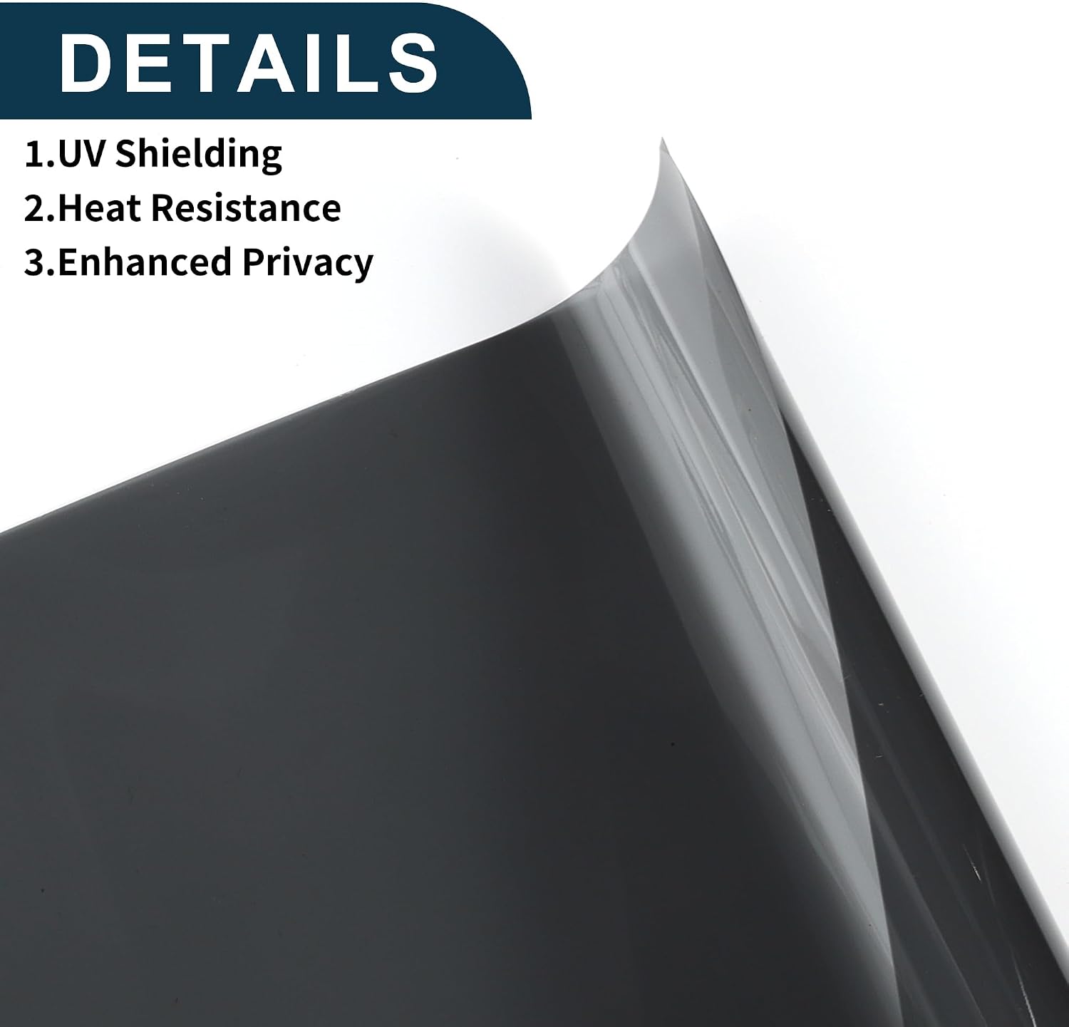 Carbon 1 PLY Car Window Tint Film VLT 38% IRR 32% UVR 74% Light Black 14.76 ft x 29.92 Inch Privacy Film 1mil PET 1 Pc