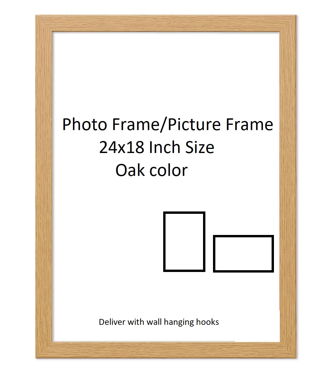 DECORO Photo Frame - Large Picture Frames - Photo Frames - Oak Color Frame in Different Sizes (Oak, 24x18 inch)
