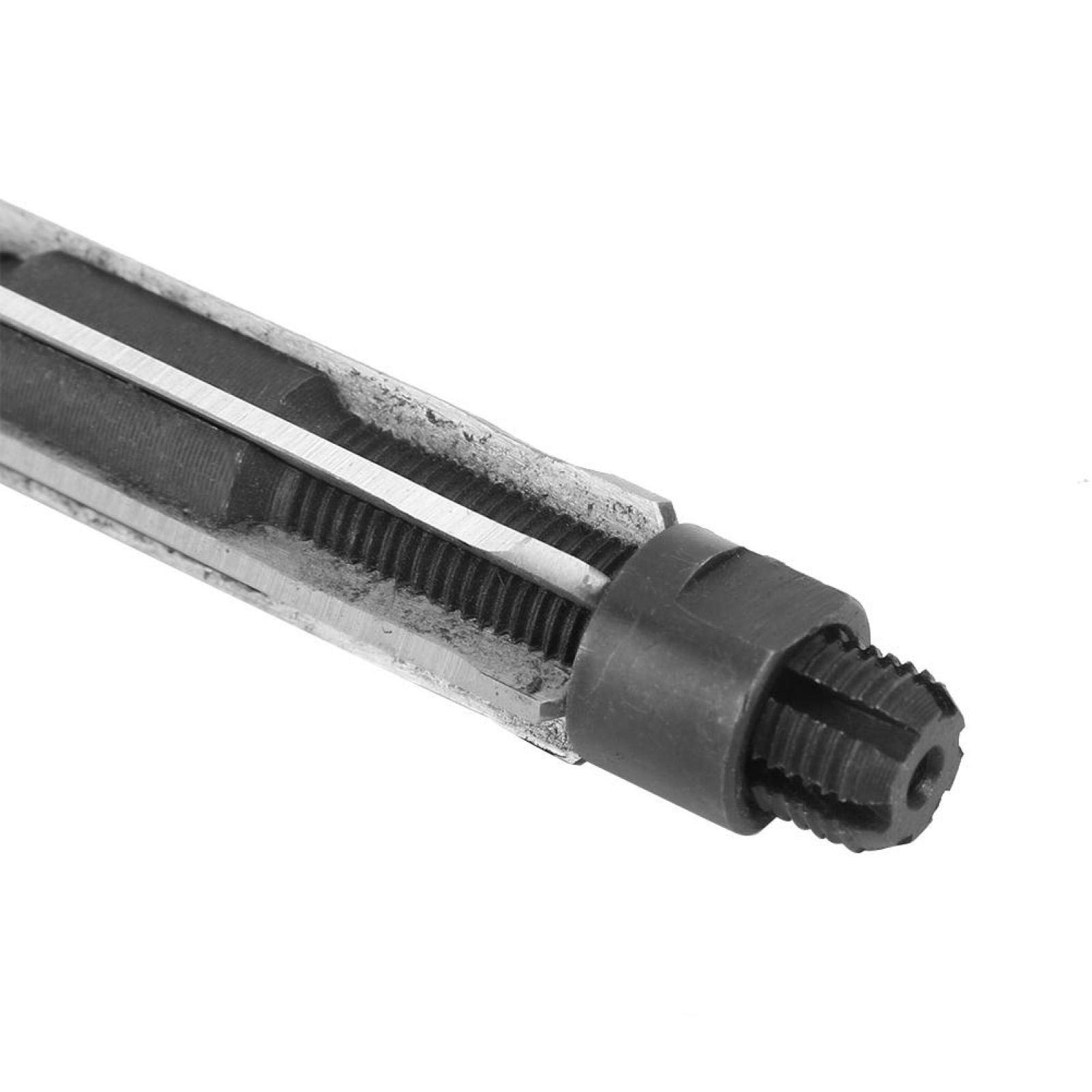 Outil d'alésage, alésoir cylindrique, alésoir réglable 9CRSI H8 alésoir à main outil de coupe de trou en métal avec 4 cannelures pour perceuse(15,25-17)
