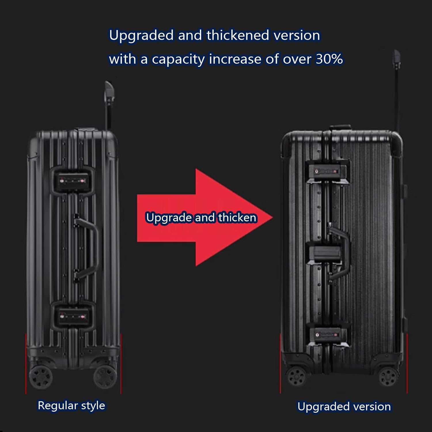 Suitcases Aluminum Frame Hardside Zipperless Carry on Luggage Large Suitcases with Wheels 30 Inch,6,32in