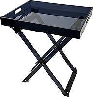 Vista 1 de Designstyles Mesa plegable de acrílico - Escritorio moderno y elegante - Mesa de servicio de cocina y bar - Elegante diseño transparente (ahumado)