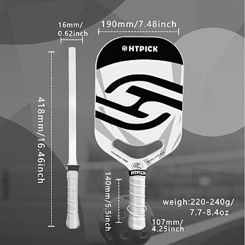 Pickleball Paddles | T700 Carbon Fiber Pickleball Paddle with Aero Throat | Hot-Press Moulding | 16mm Polymer Core | Specifically Engineered for Swing Speed and Manoeuvrability