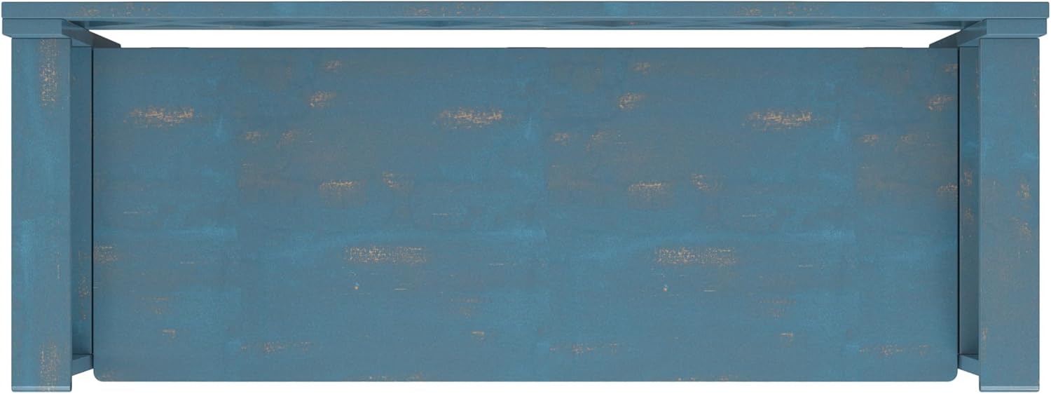 SIMPLIHOME Amherst Entryway Storage Bench - 48 inch Wide Solid Wood Hallway Seat in Distressed Coastal Blue, Transitional Bench for Entryway or Living Room with Lift-Up Lid and Spacious Storage