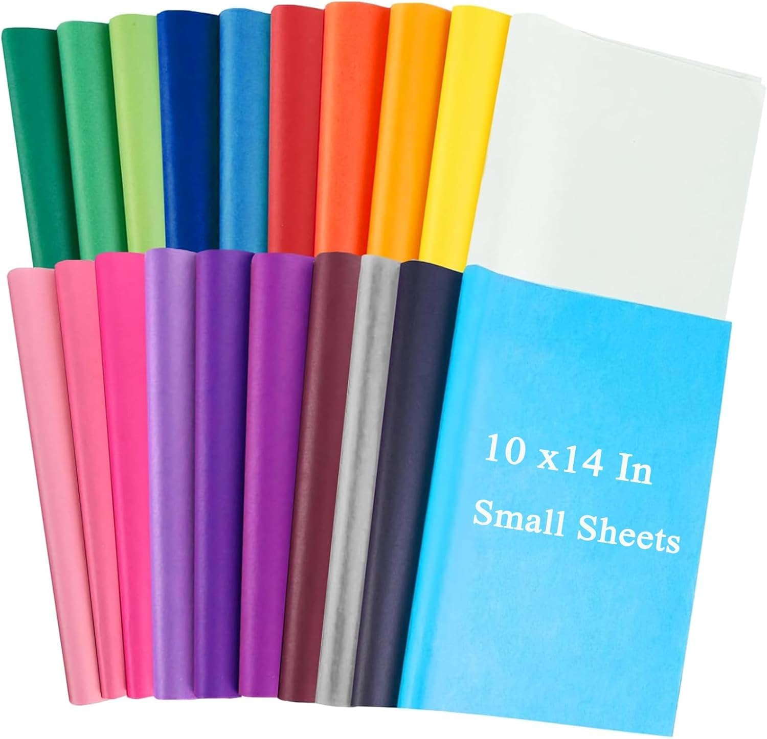 Colorful Tissue Paper for Gift Bgas- 200 Sheets Gift Wrapping Craft Papers Bulk for DIY Artworks Flower Halloween Christmas Decoration, 10 x 14 Inches, 20 Colors
