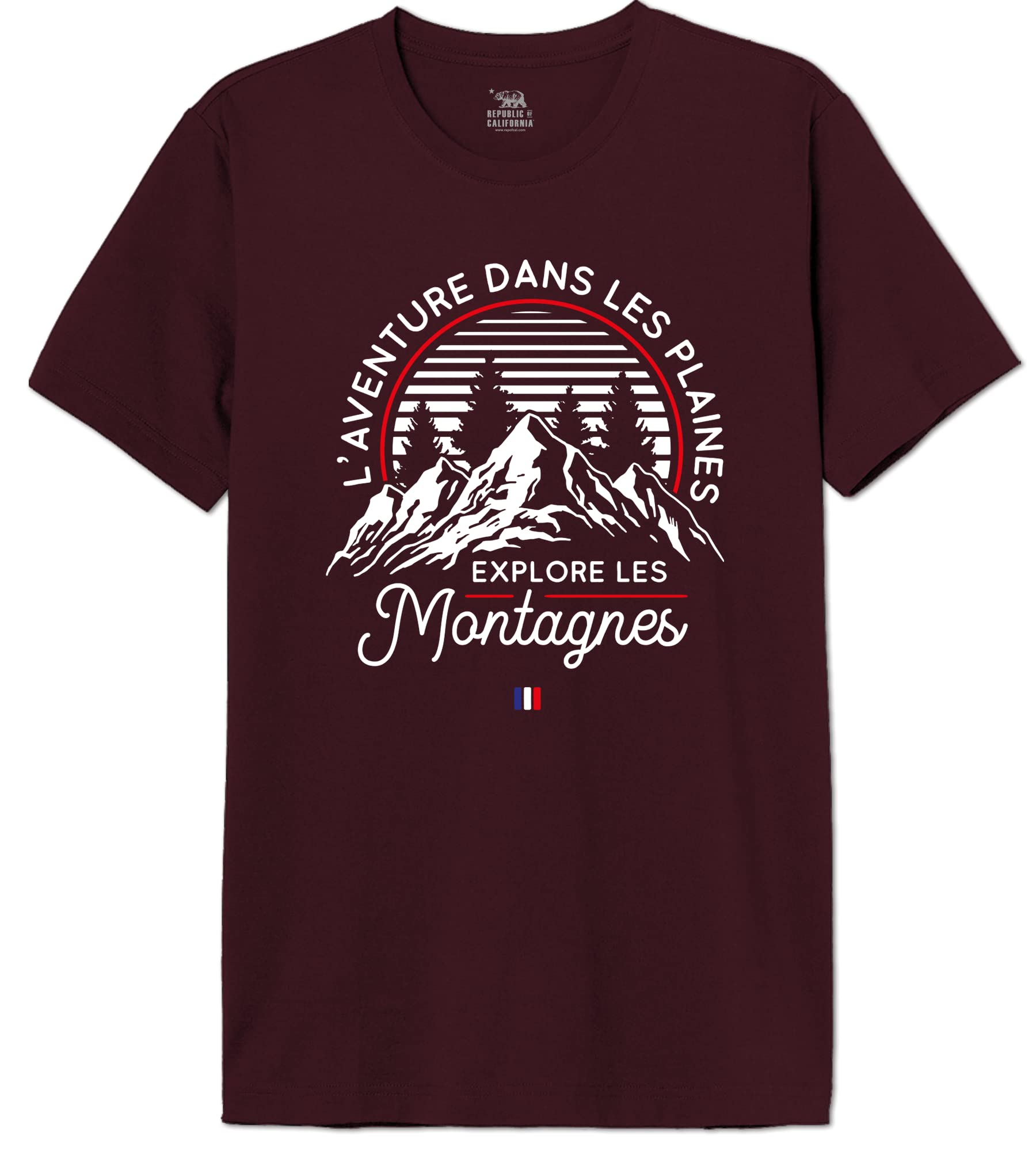 REPUBLIC OF CALIFORNIA Herren T-Shirt Burgunderrot