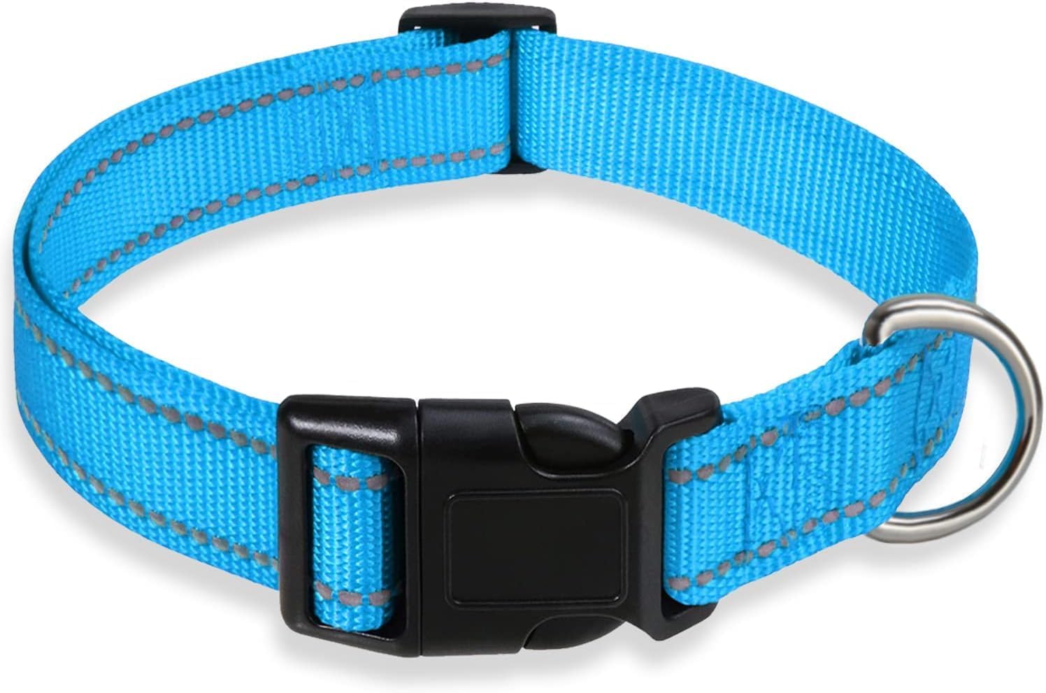 Collar Reflectivo de Nylon Ajustable para Perros Azul S miniatura 1