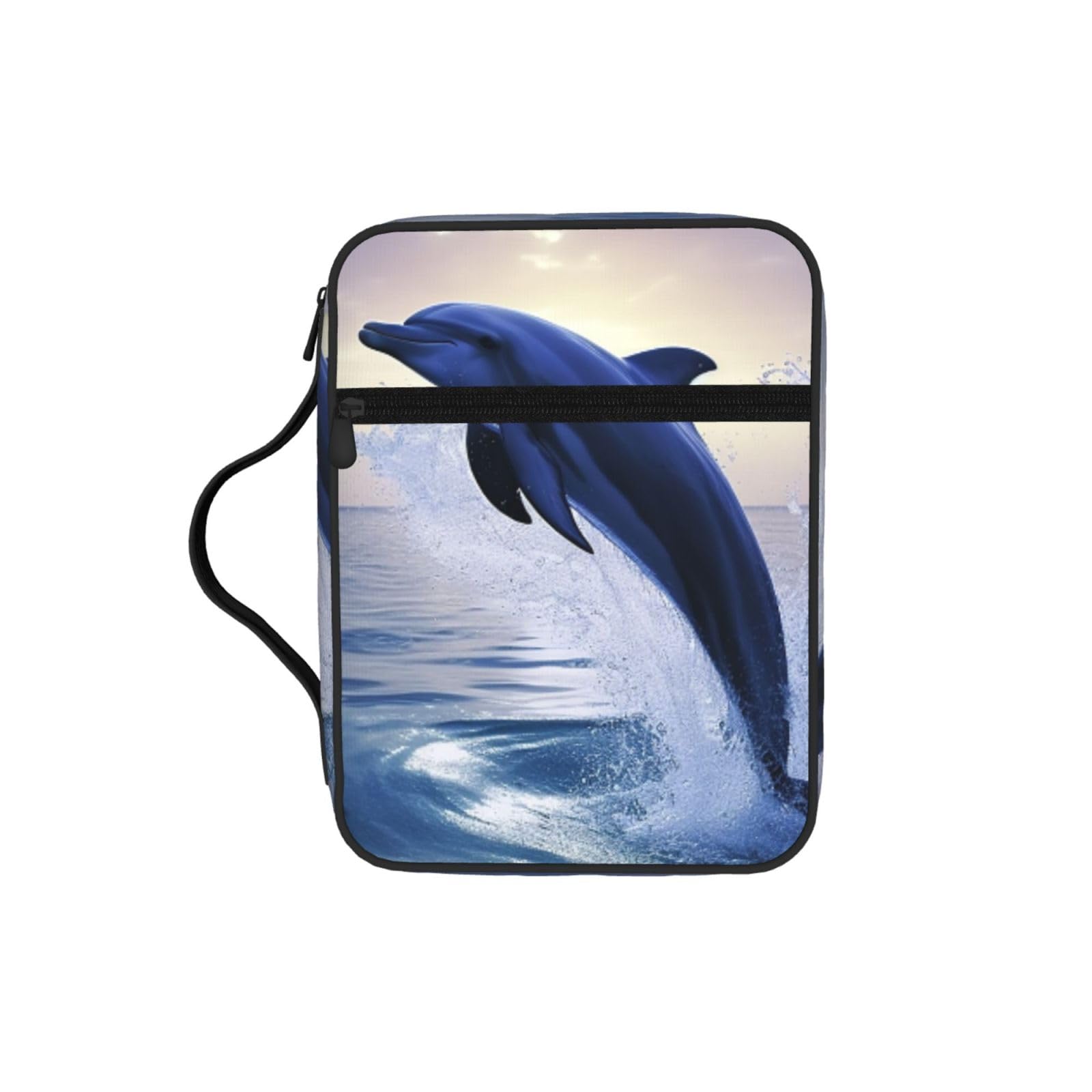 Elegant Dolphin Bible Cover Case Waterproof Bible Bag With Handle Organizer Storage Book Cover For Bible Study