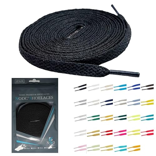 [NODC] 靴紐 シューレース 粗め 靴ひも Rough Flat フラット 平紐 29カラー 100cm 120cm 140cm 160cm ブラック 140cm