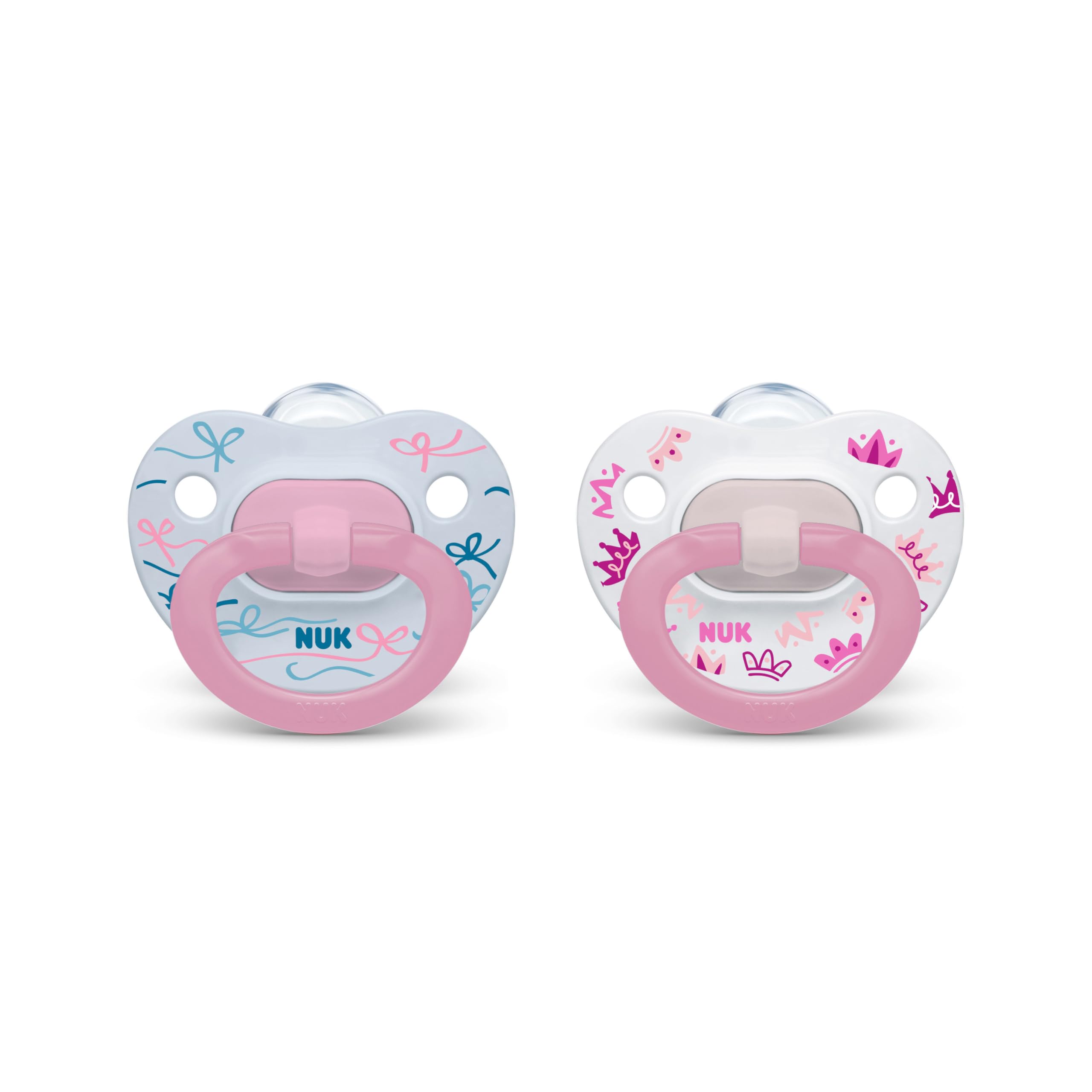 NUK Comfy Orthodontic Pacifiers, Pink Assorted, 18-36 Months, 2 Count