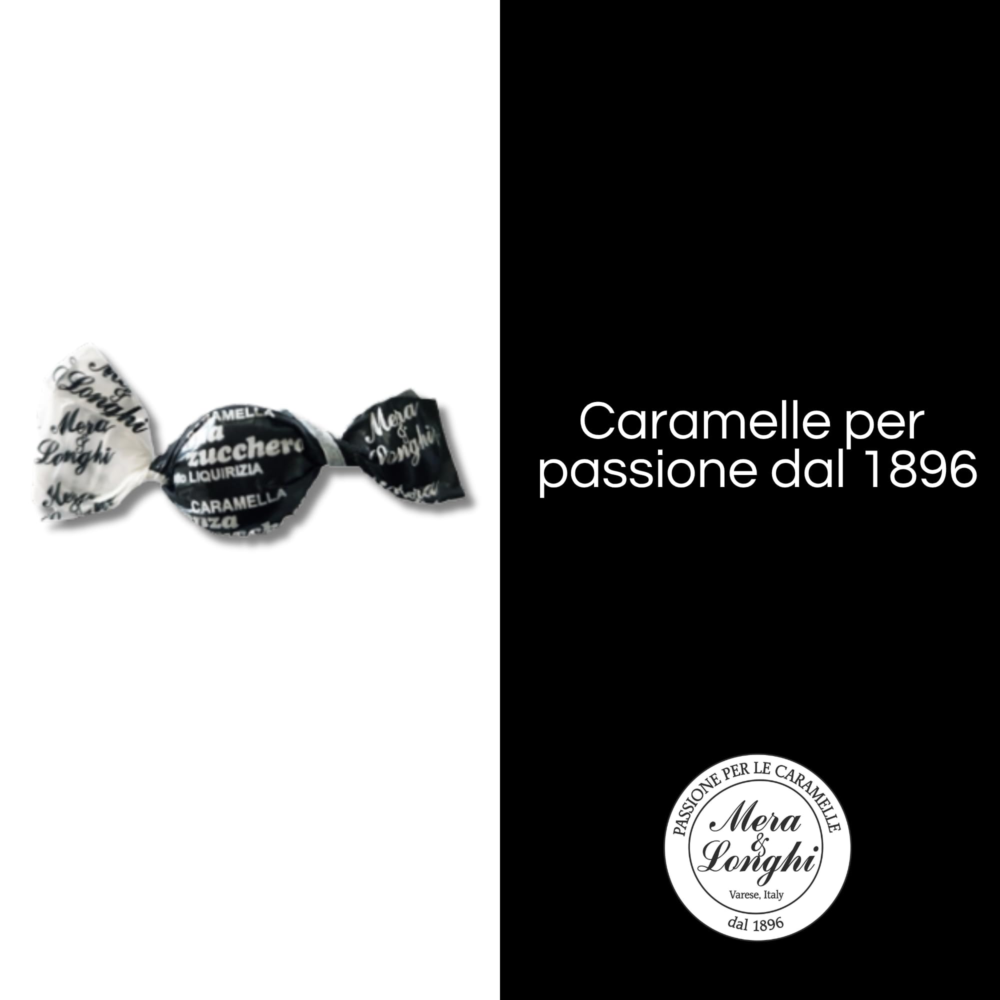 Mera & Longhi dal 1896 - Caramelle senza Zucchero Liquirizia con Stevia- Confezione da 1 kg