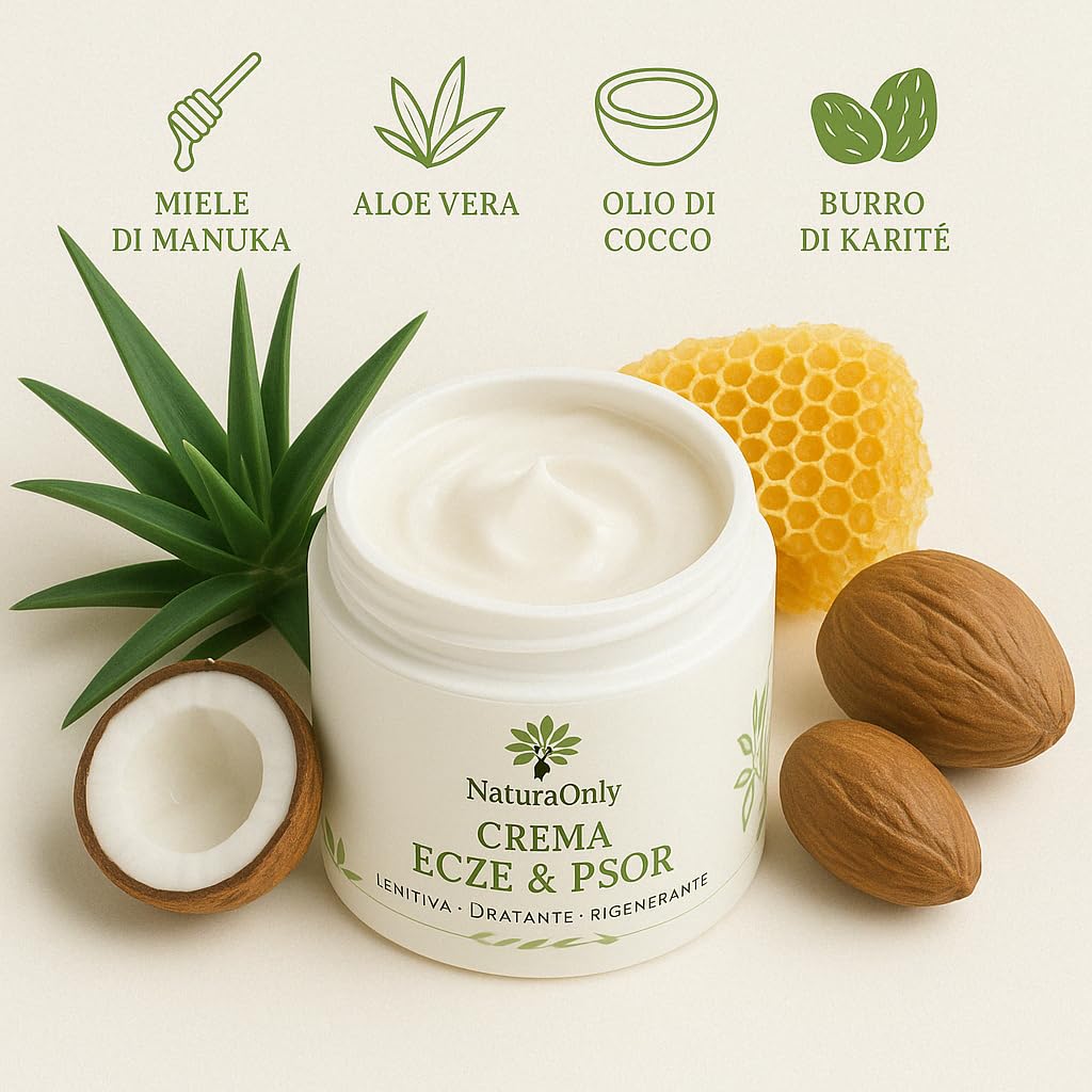 Set Creme Ecze & Psor con 2 fragancias – 3 cremas naturales e intensivas con miel de Manuka, Aloe Vera, manteca de karité, aceite de coco. Tratamiento para piel seca, picazón, enrojecida y escamosa.