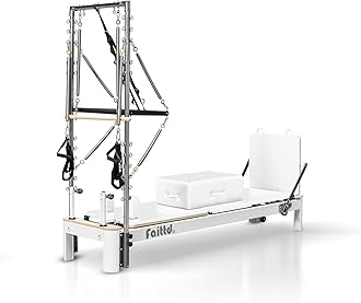 Aluminium Pilates Reformer,Pilates Reformer Equipment with Reformer Accessories, Reformer Box, Padded Jump Board, Reformer Pilates Machine for Home Workouts