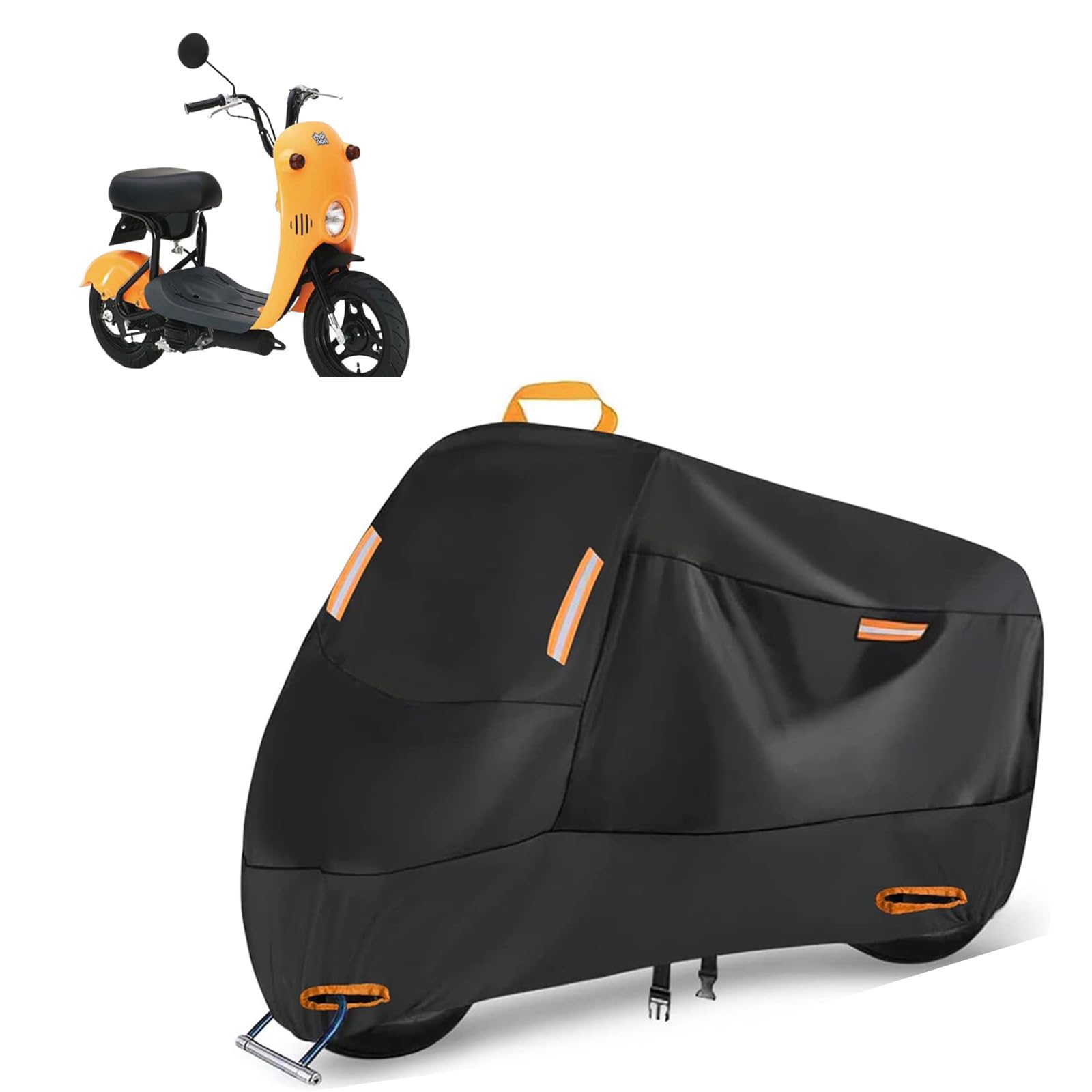 300D厚手 防水 警告反射テープ5枚 盗難防止　車体カバー 超撥水 紫外線 バイクカバー 420D厚手 バイクカバー大型 耐熱 防水 撥水 警告反射