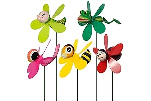 Garden Decor Pinwheels - 5-Pack Outdoor Spinning Pinwheels