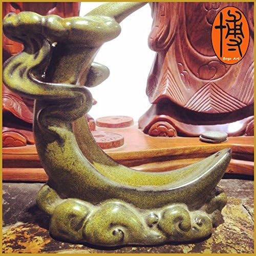 Ceramic New Moon Backflow Incense Burner Holder +30 Pcs Incense Cones