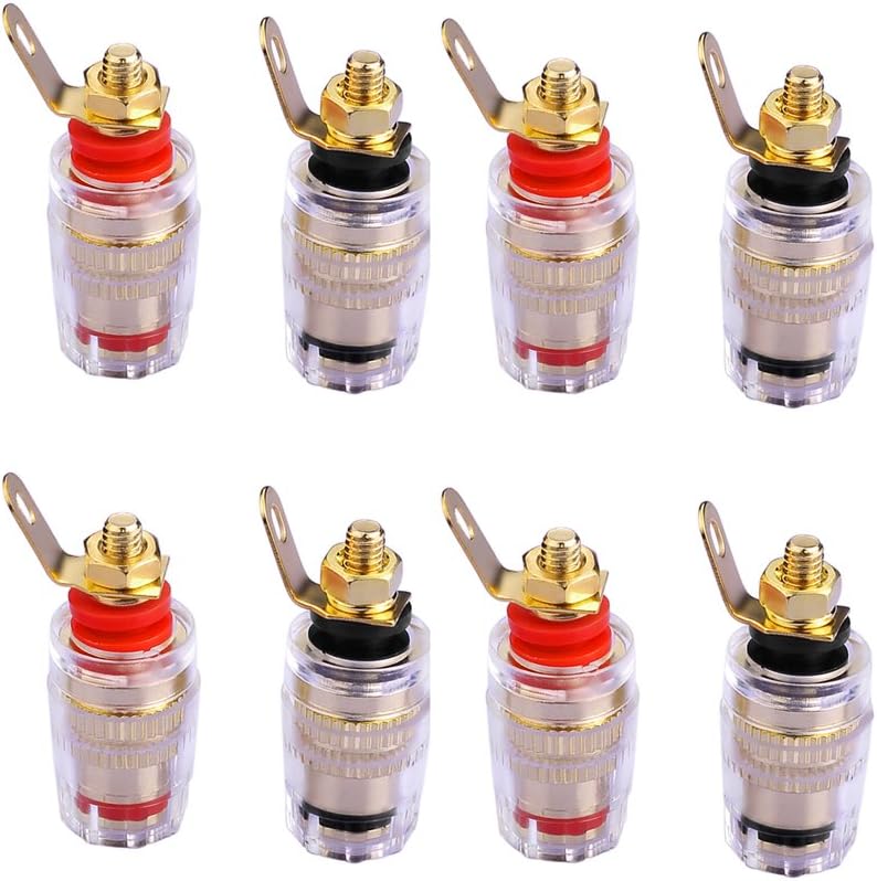 4mm Banana Plug Socket Connector Binding Post for Amplifier Speaker Terminal In-Wall Plate (8-Pack)