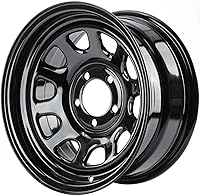 JEGS D-Window Steel Wheel 15x7 | 5x4.5 Bolt Pattern | -6mm Offset | 3.75" Backspace | Black Powder Coated | 2100 lbs Load Rating
