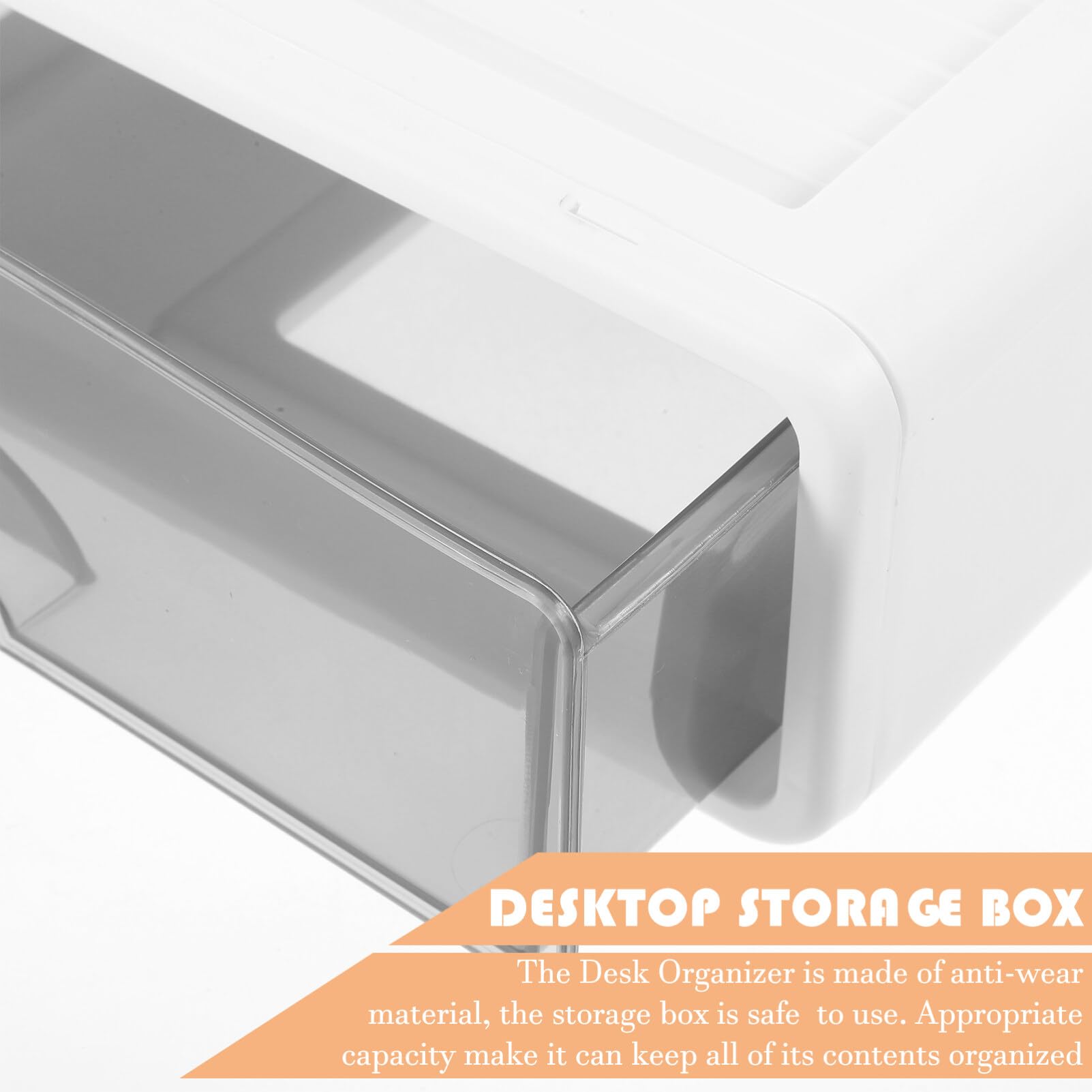NUOBESTY Organizzatore Da Scrivania Plastica Trasparente Cassetto Per Ufficio Box Per Documenti e Cancelleria Capacità Perla e Trasparente