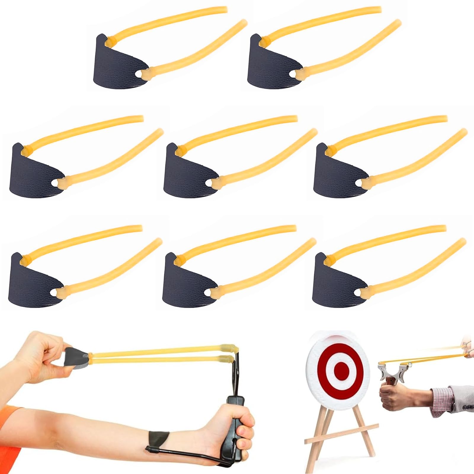 8 elastici per fionda Fionda Professionale da Caccia Elastici Sostitutivi per Fionda, Adatti per Allenamento di Tiro, Caccia, Tiro Competitivo e Altre Attività All'aperto