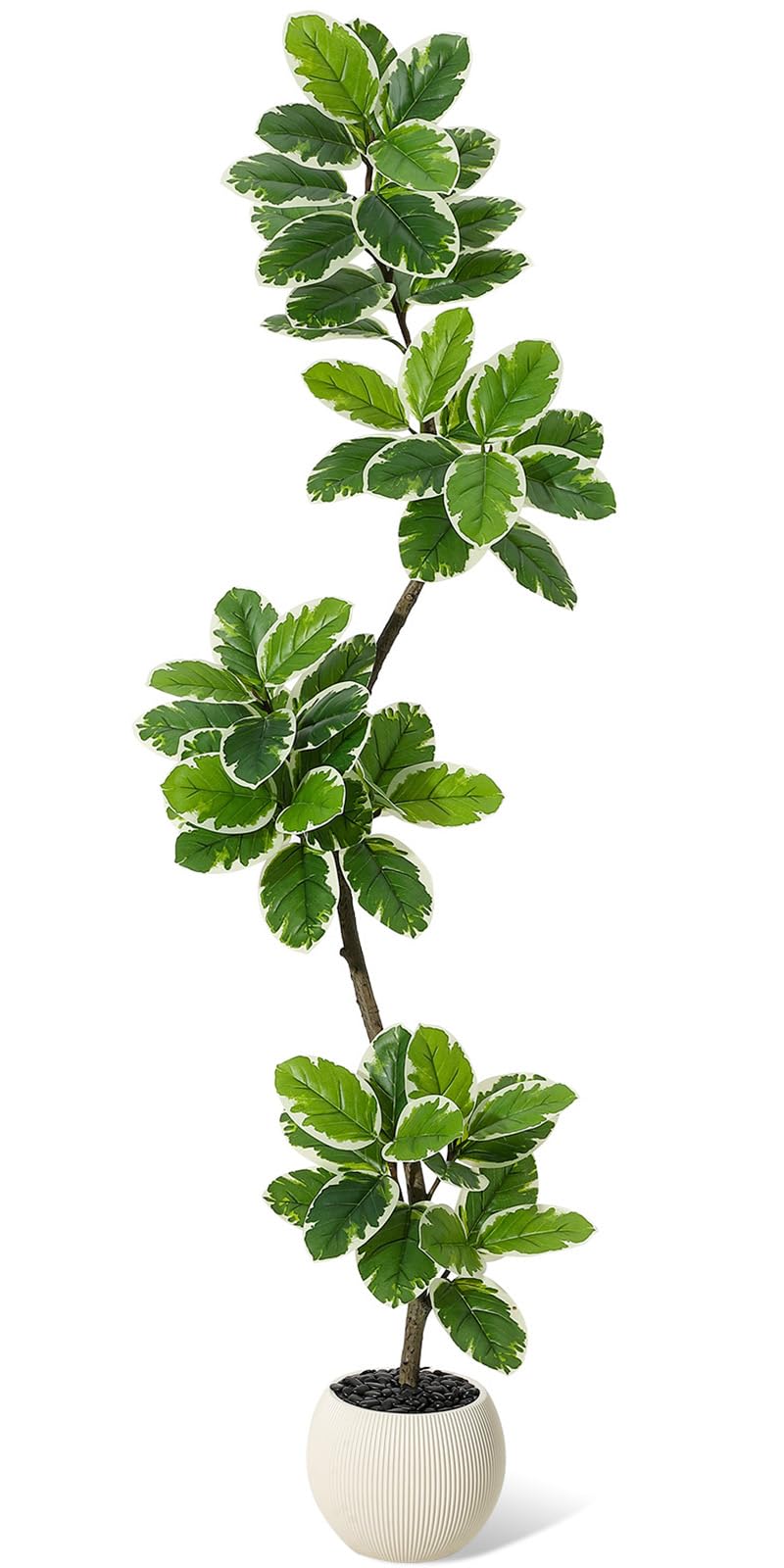 Garvee Plantas Artificiales de 180 cm, Plantas Falsas de higuera Artificial con Maceta Blanca, árbol Artificial, Plantas de plástico Grandes, Plantas Artificiales para Interior y Exterior, habitación