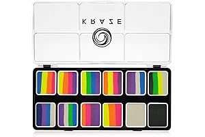 Kraze FX Neon Pop 1-Stroke 12 Split Cake Palette: The Ultimate Face Painting Expression