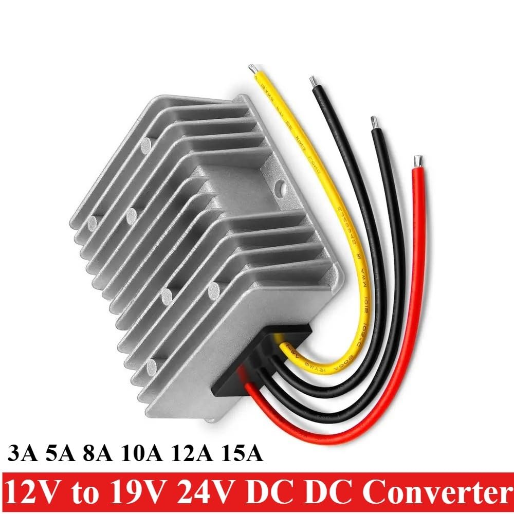 12V to 19V 24V 3A 5A 8A 10A 12A 15A DC DC Converter Boost Step Up Regulator Stabilizer Car Laptop Power Supply(12V to 24V 3A)