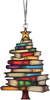 Flat Acrylic Stacked Books, Christmas Tree Decorations, Pendants, Gift giveaways
