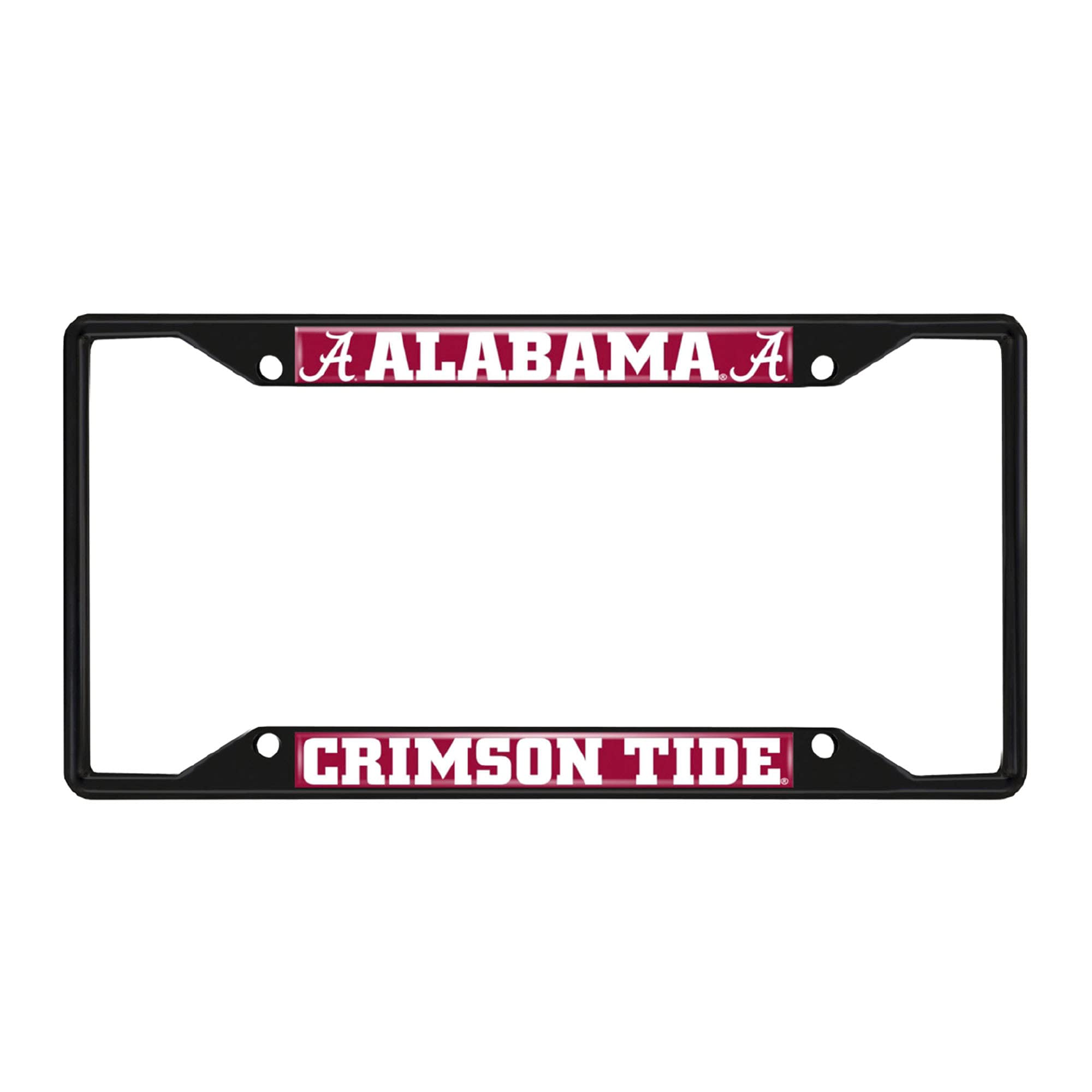 FANMATS 31242 Alabama Crimson Tide Metal License Plate Frame Black Finish