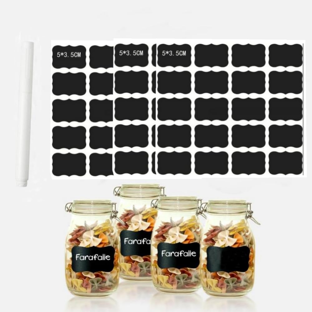 Buy Chalkboard Labels, 60pcs,1 White Chalk Marker, Labels, Label