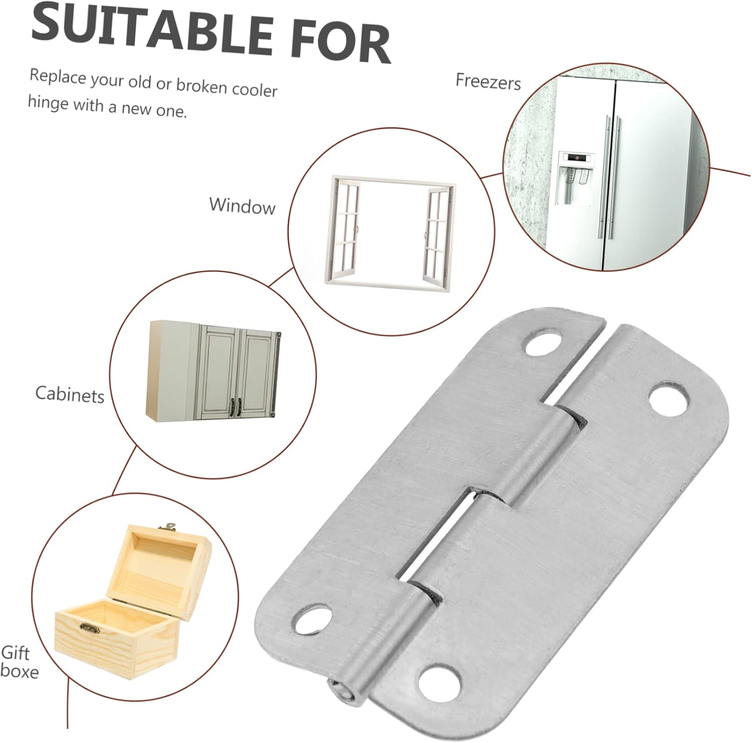 Alipis 18pcs Stainless Steel Cooler Hinges Replacement for Coolers Resistant Hinges for Ice Chests Easy Installation and Practical Design