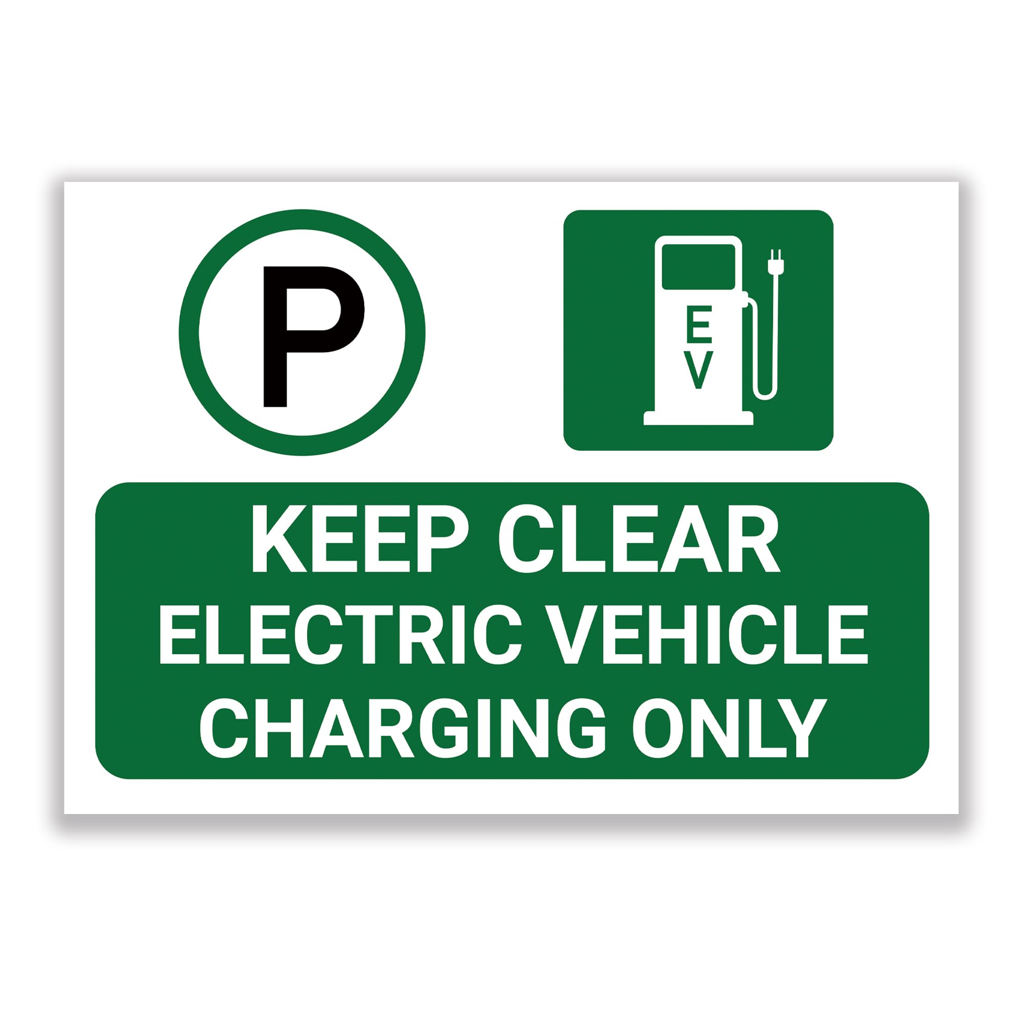 LP Lifestyle Keep Clear Electric Vehicle Charging Only Sign – Durable Weatherproof Rust-Free Waterproof PVC EV Charging Bay Notice, Outdoor Car Park Sign No.375 (A6 (105mm x 148mm) – No Holes)