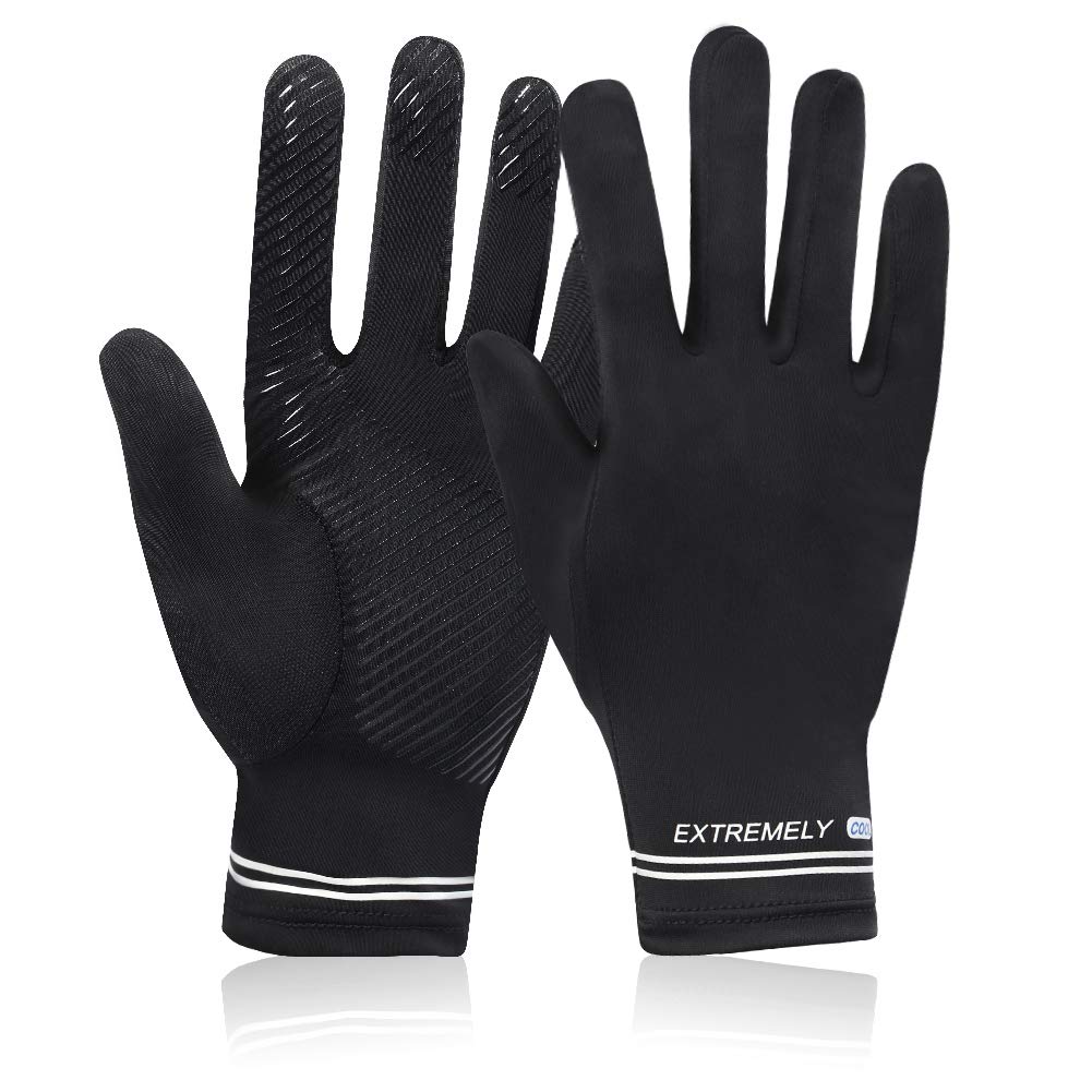 BARCHI HEAT Laufhandschuhe Herren Damen, Kühlung Vollfinger Ice Silk Arbeitshandschuhe mit Palm Anti-Rutsch Sonnenschutz zum Radfahren Wandern Fahren Outdoor Sport