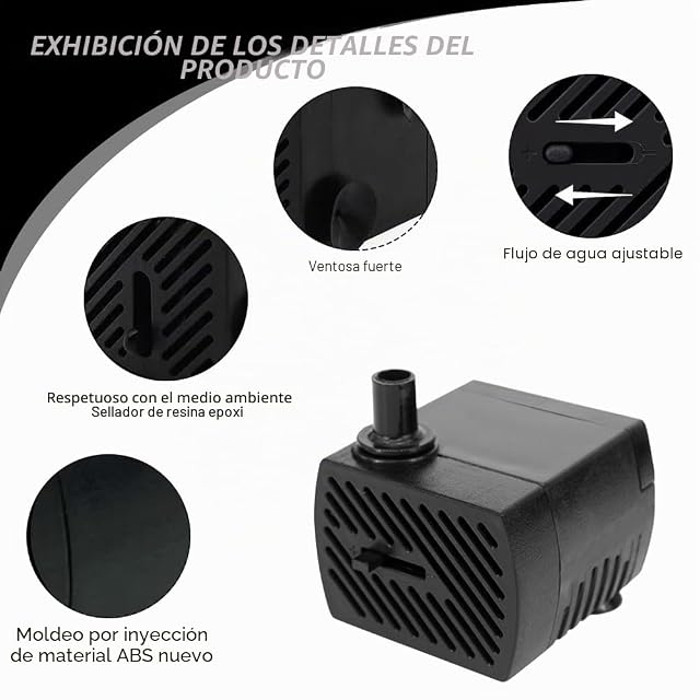 Foto 3 de 7 de mizikuu Mini Bomba de Agua, 5W Bomba Sumergible 350L/H