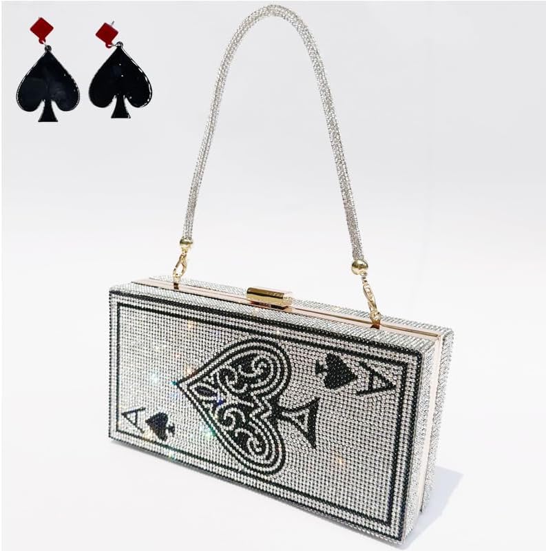 pearl&she Diamond Women Evening Handbags Purse Minaudiere Clutch Bag,Stack of Cash Dollars Crystal Clutch Purses - Image 4