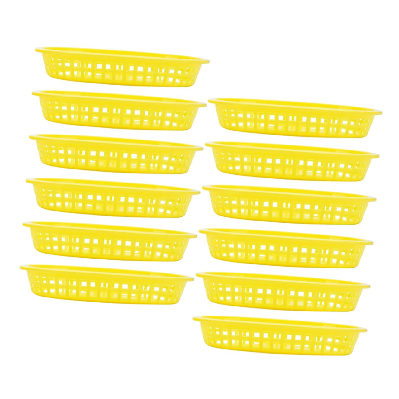 SOLUSTRE 12pcs Plastic Sandwich Baskets for Food Serving Lightweight Washable Storage for Fries Snacks Crafts for Home and Restaurant Use