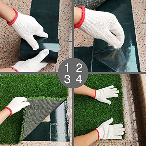 Image of Double-Sided Artificial Grass Tape (6inx16ft), Self Adhesive Artificial Grass Seaming Tape, Indoor Outdoor Carpet Tape for Concrete, Tape for Jointing Fixing Fake Green Lawn, Synthetic Turf Rug | Secure Tape Holds Synthetic Lawn Rugs Mats Carpets On Smooth Tile Wood Concrete Floors Patios Balconies Indoor Outdoor