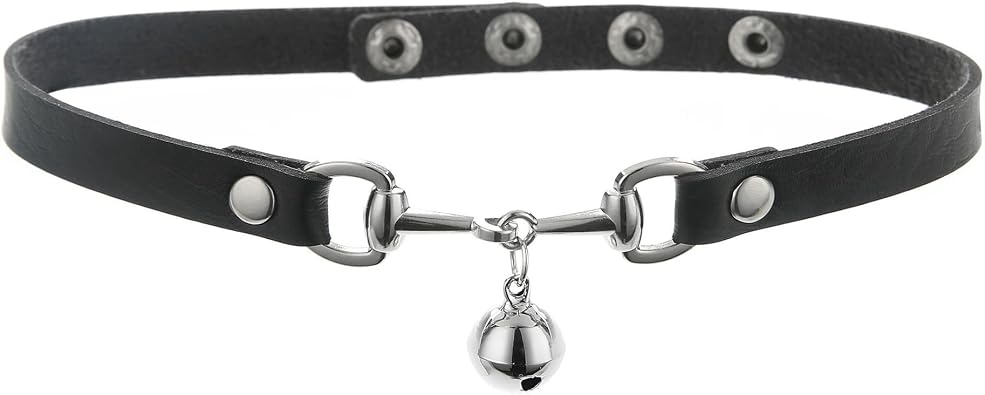 Black Layered Necklace for Woman Gothic Leather Choker Black Velvet Silver Circle
