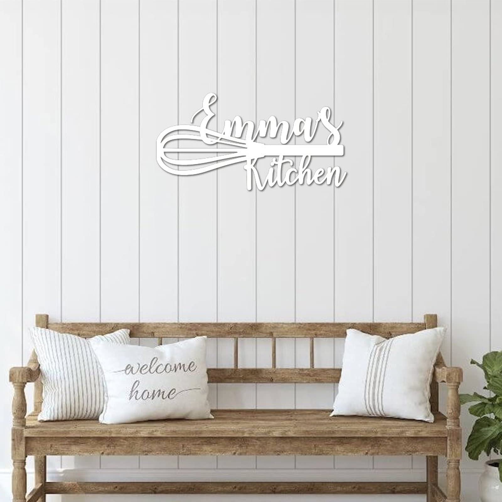 Letrero de metal personalizado para cocina, letrero de nombre de cocina, letra dividida, monograma de metal, puerta delantera, inauguración de la casa, regalo para amantes de la cocina, regalo de