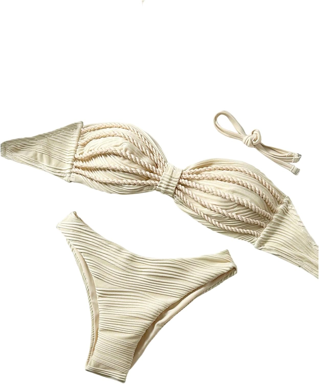 GORGLITTER Women's Strapless Bathing Suits Rope High Cut Thong Bandeau Swimsuits Two Piece Bikini Sets Beach Outfits 2026