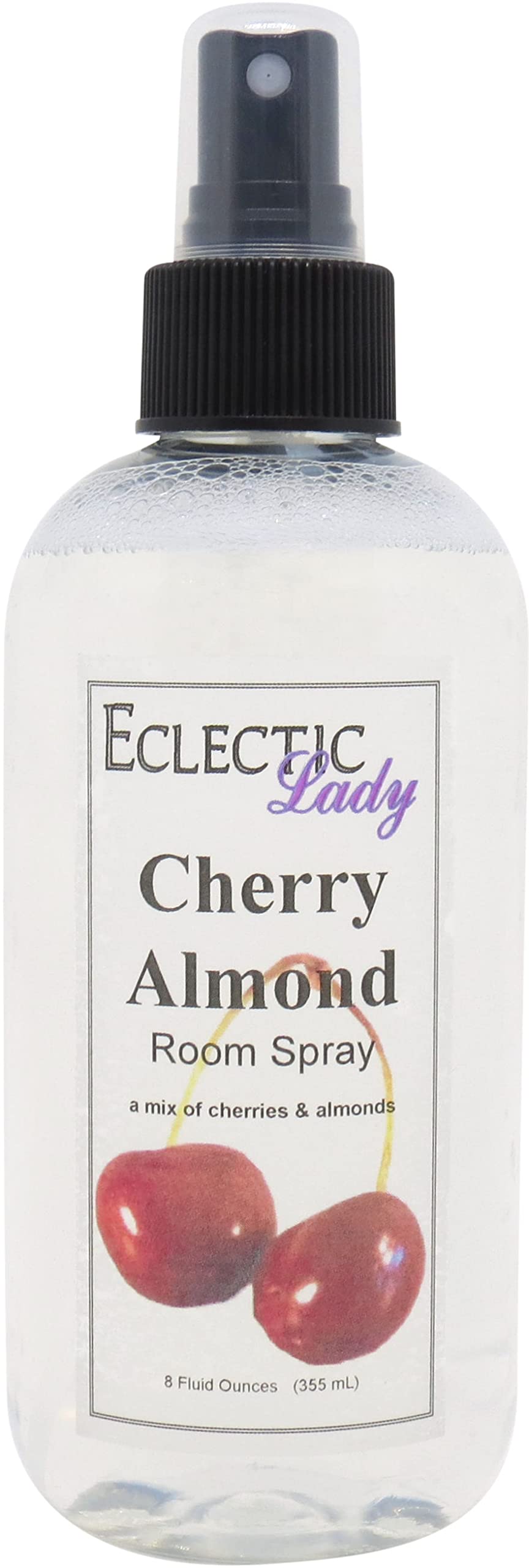 Cherry Almond Room Spray, 8 Ounces, No Artificial Colors, Parabens, or Preservatives - Fragrant Aromatic Room Mist For Home, Room, Office
