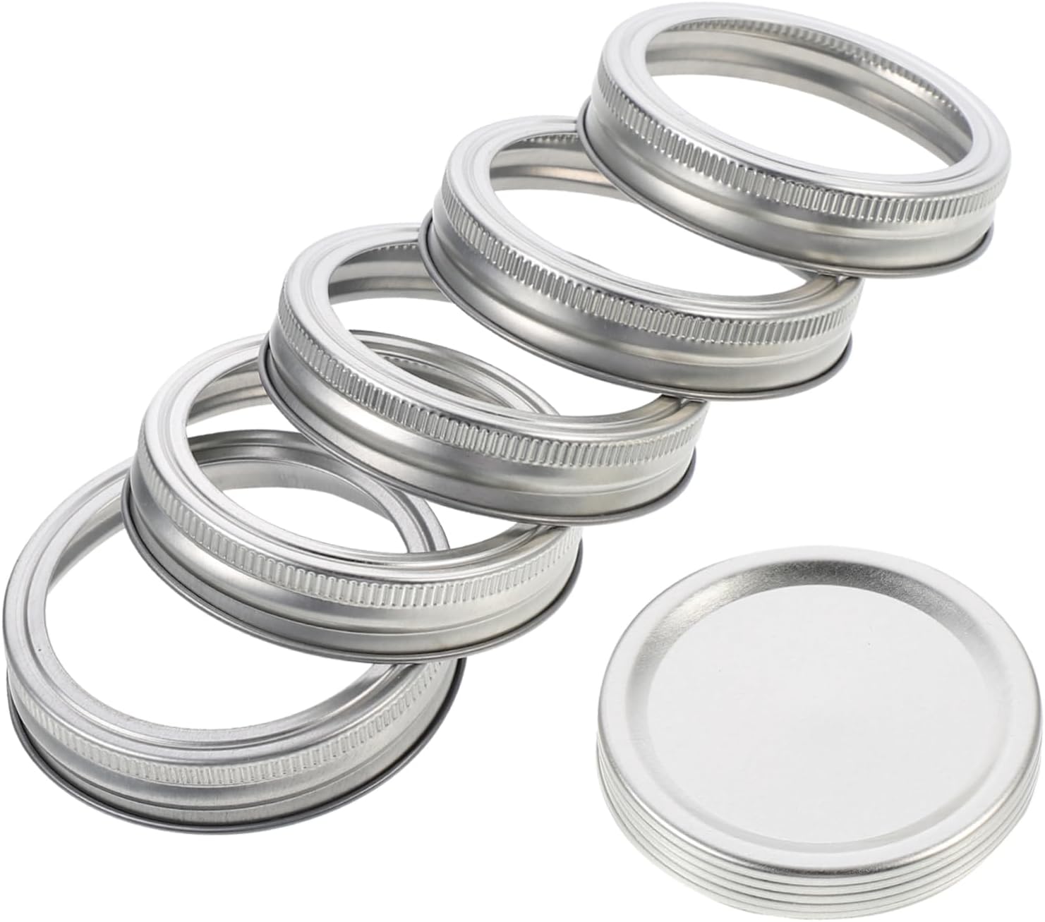 50sets Tinplate Lid for Mason Jars Wide Mouth Jar Lids Sealing Covers Sealing Rings