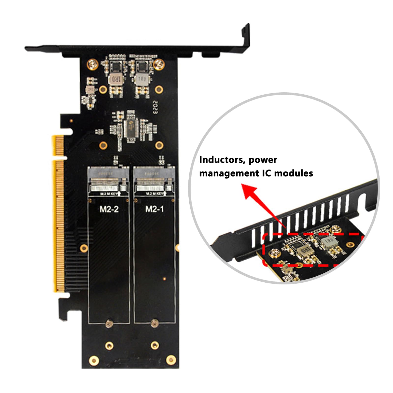 Scheda di espansione PCIe 5.0 X16 NVMe HDDs 4 slot per unità e RAID 0/1/5 per trasferimento dati ad alta velocità HDDs Array Adapter