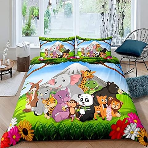 Juego de Ropa de Cama de Animales para niños, niñas, Lindo, de Jirafa de Animale Cover