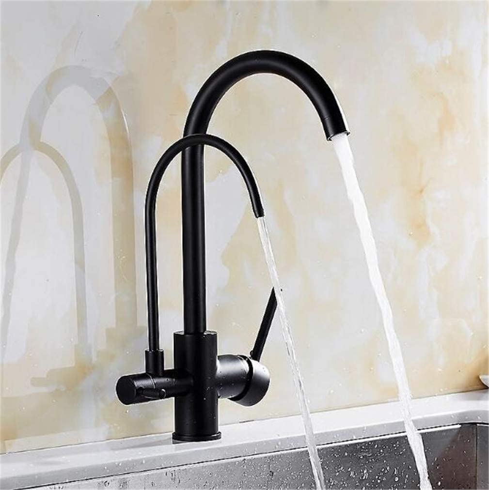 HTTGDGDH Kitchen S Filter Deck Mounted Mixer Tap 360 Rotation With Water Purification Features Mixer Tap Crane For Kitchen Drinking Water Filter S,Black,